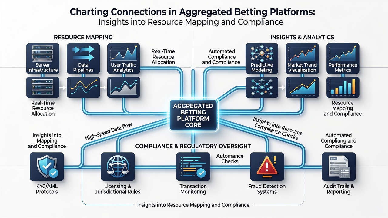 Flowchart illustrating compliance checkpoints integrated with resource mapping layers in a betting aggregation system