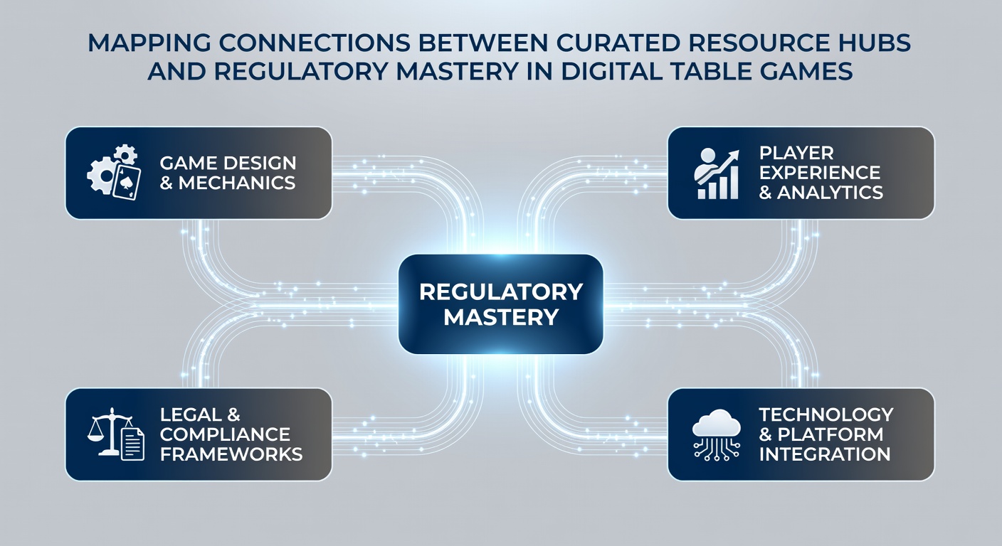 Curated resource hub interface displaying digital table game regulations and compliance tools
