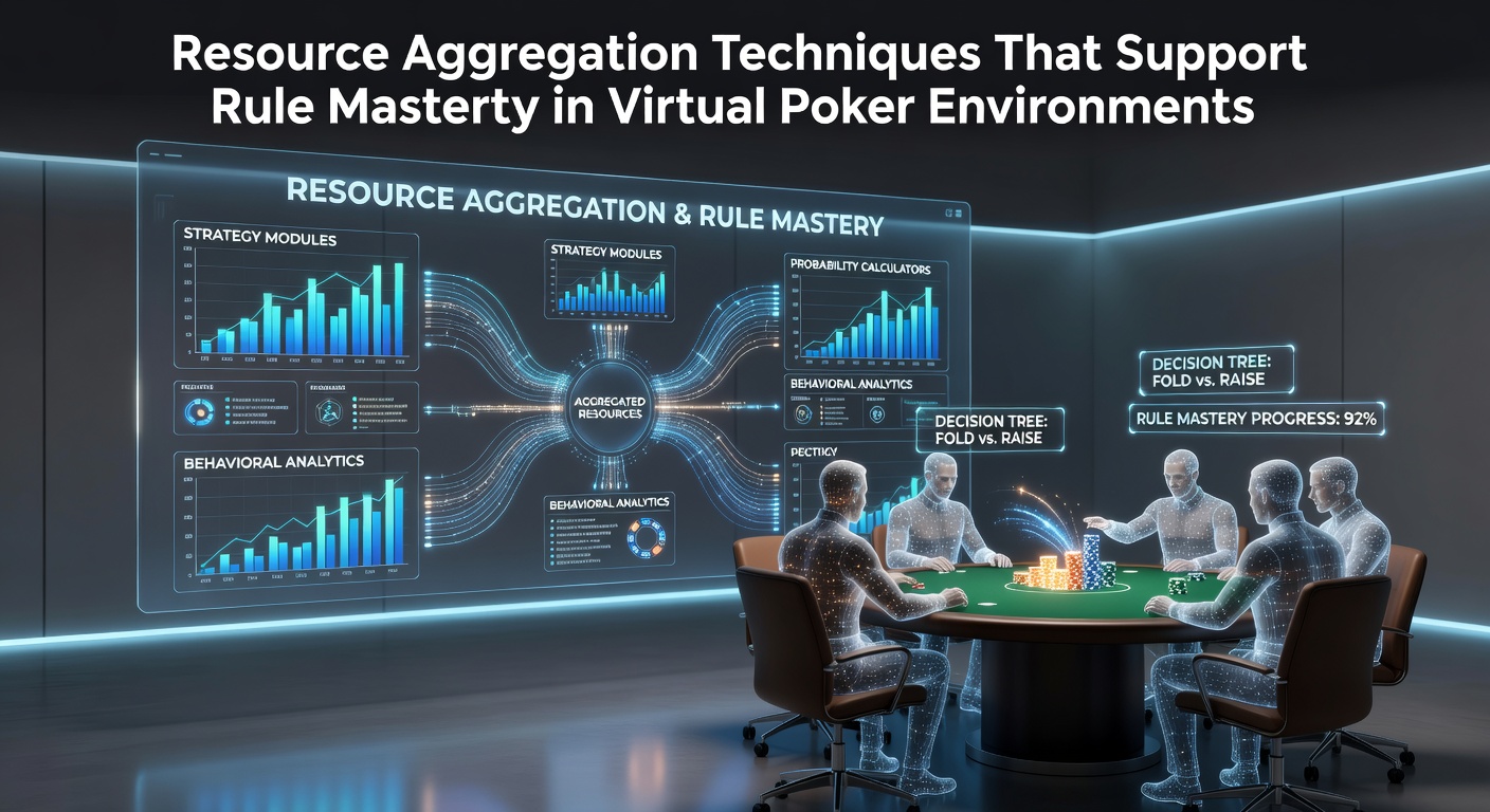 Diagram showing resource aggregation tools for virtual poker rule learning including databases and simulation interfaces